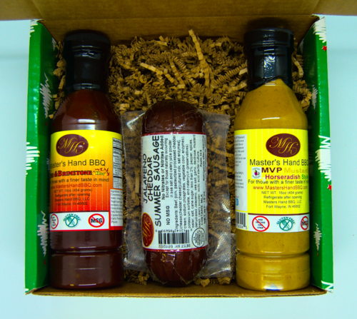 Spicy Christmas Gift Set - Fire & Brimstone BBQ, Jalapeño Sausage & Horseradish Mustard