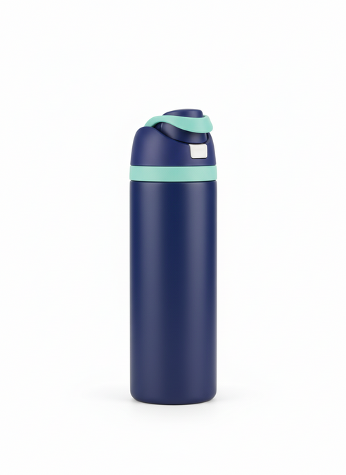 FreeSip Insulated Water Bottle with Straw 24oz - Stainless Steel, Leak Proof