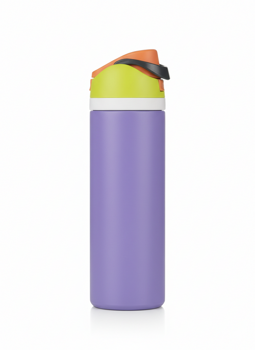FreeSip Insulated Water Bottle with Straw 24oz - Stainless Steel, Leak Proof