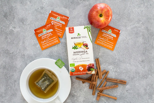 Miracle Tree's Organic Moringa Tea - Apple Cinnamon Flavor, 25 Tea Bags
