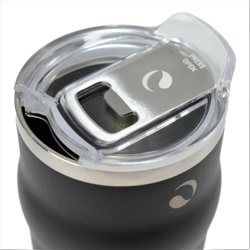 DRINCO 20oz Insulated Beer Mug with Built-In Bottle Opener THOR - Jet Black Stainless Steel Tumbler