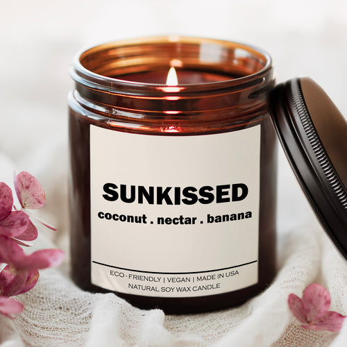Sunkissed Candle - Tropical Coconut Scented Soy Candle for Home Ambiance