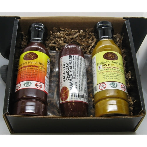 Spicy Black Gift Set - Fire & Brimstone BBQ, Jalapeño Sausage & Horseradish Mustard