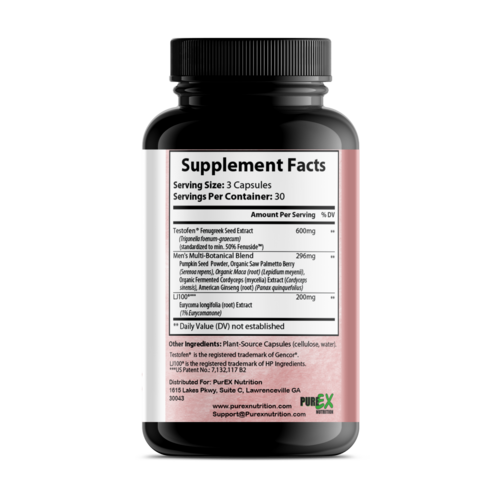 Pure Testosterone Booster Supplement - Natural T-Support for Men