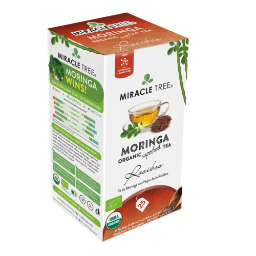Miracle Tree's Organic Moringa Tea - Rooibos Flavor, 25 Tea Bags