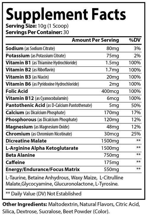 Pure Energy Pre-Workout Powder - Honeydew Watermelon Flavor