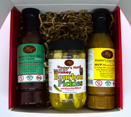 Red Gift Set - Original BBQ Sauce, Bourbon Pickle & MVP Mustard in Gift Box