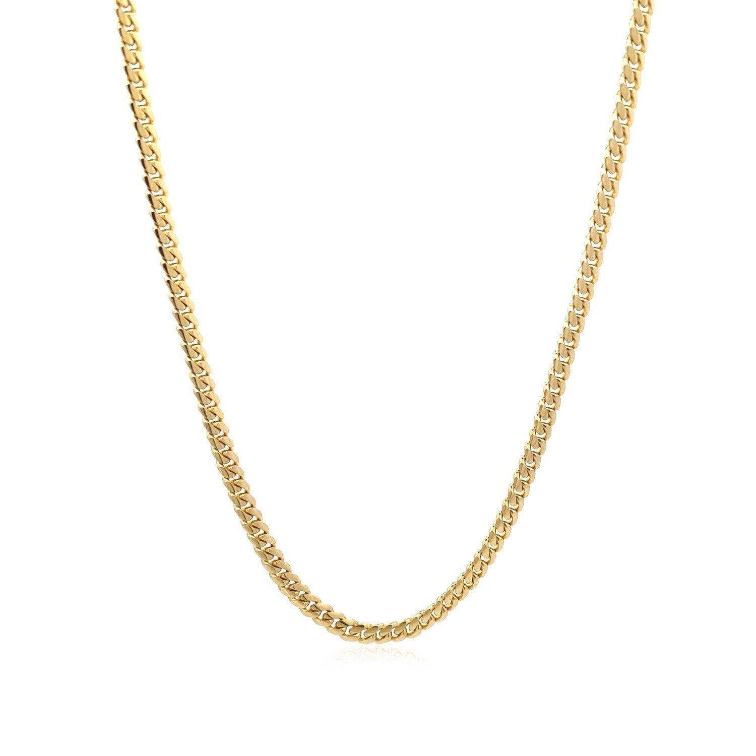 10k Yellow Gold Classic Solid Miami Cuban Chain (3.20 mm) DestGlow
