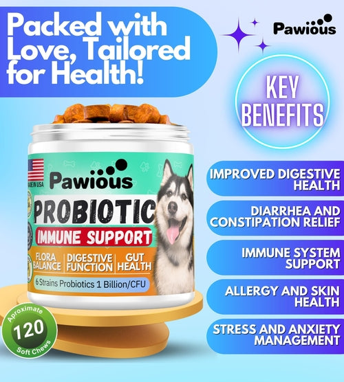 Probiotics for Dogs - Digestive Enzymes & Gut Flora Support for Digestive Health