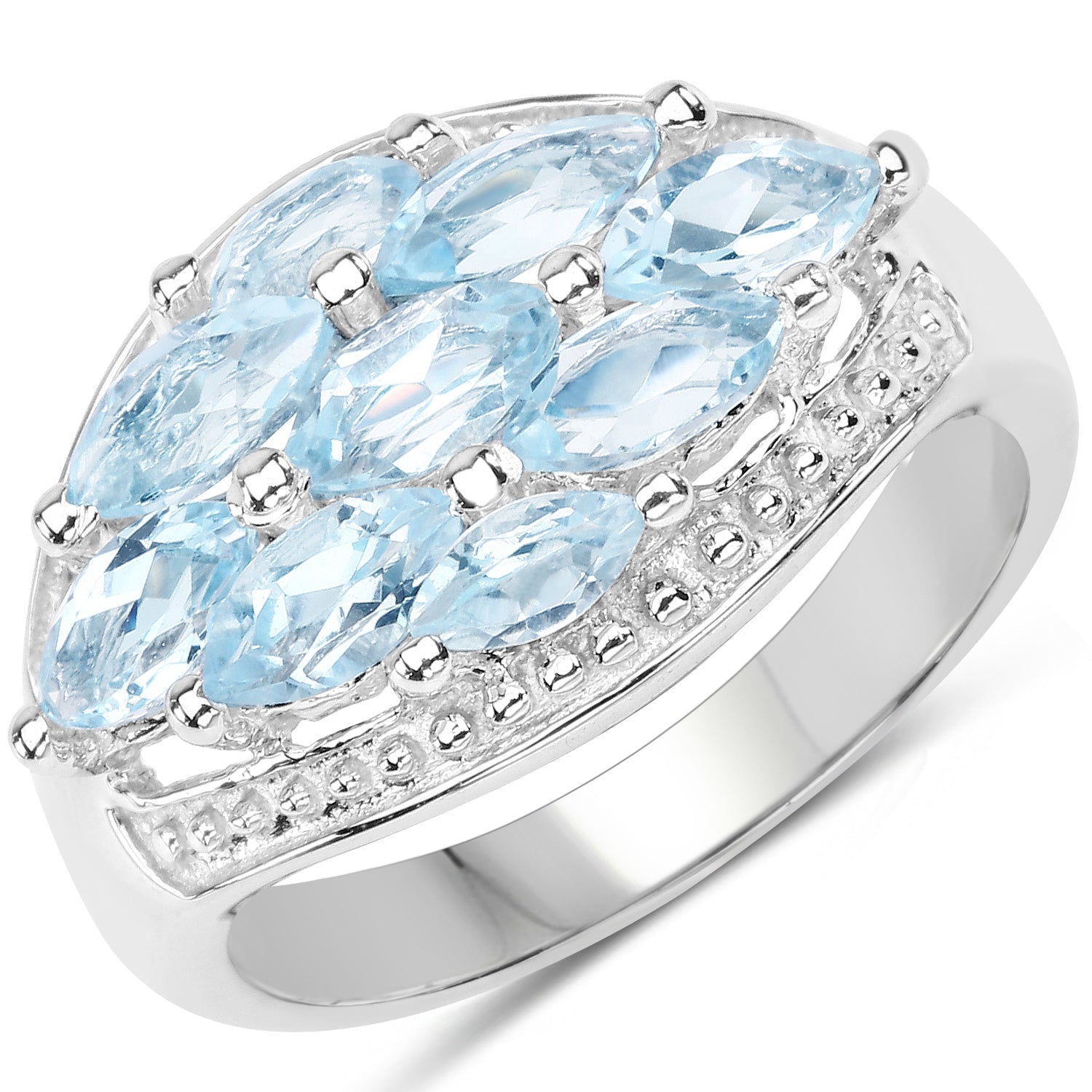 2.50 Carat Genuine Blue Topaz .925 Sterling Silver Ring by Bids.com