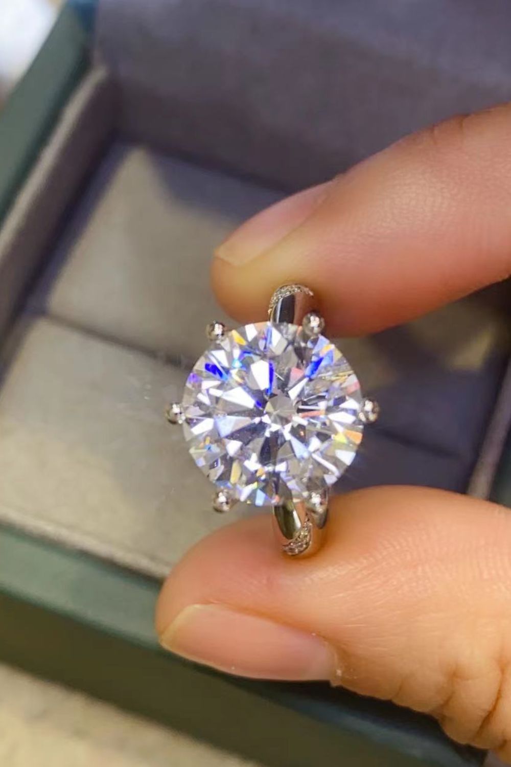 5 Carat Brilliant Round Cut Sparkala™ 6-Prong Ring (Platinum Over Pure Sterling Silver) by Sparkala