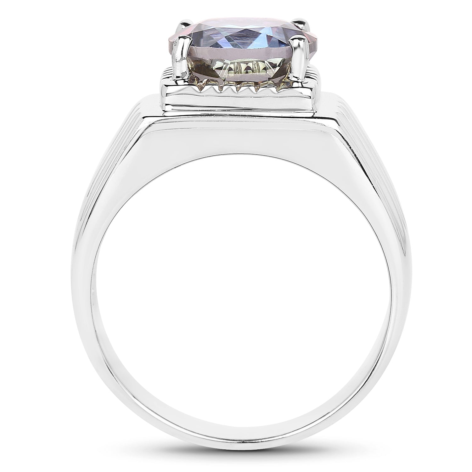 4.75 Carat Genuine Mystic Topaz .925 Sterling Silver Ring by Bids.com