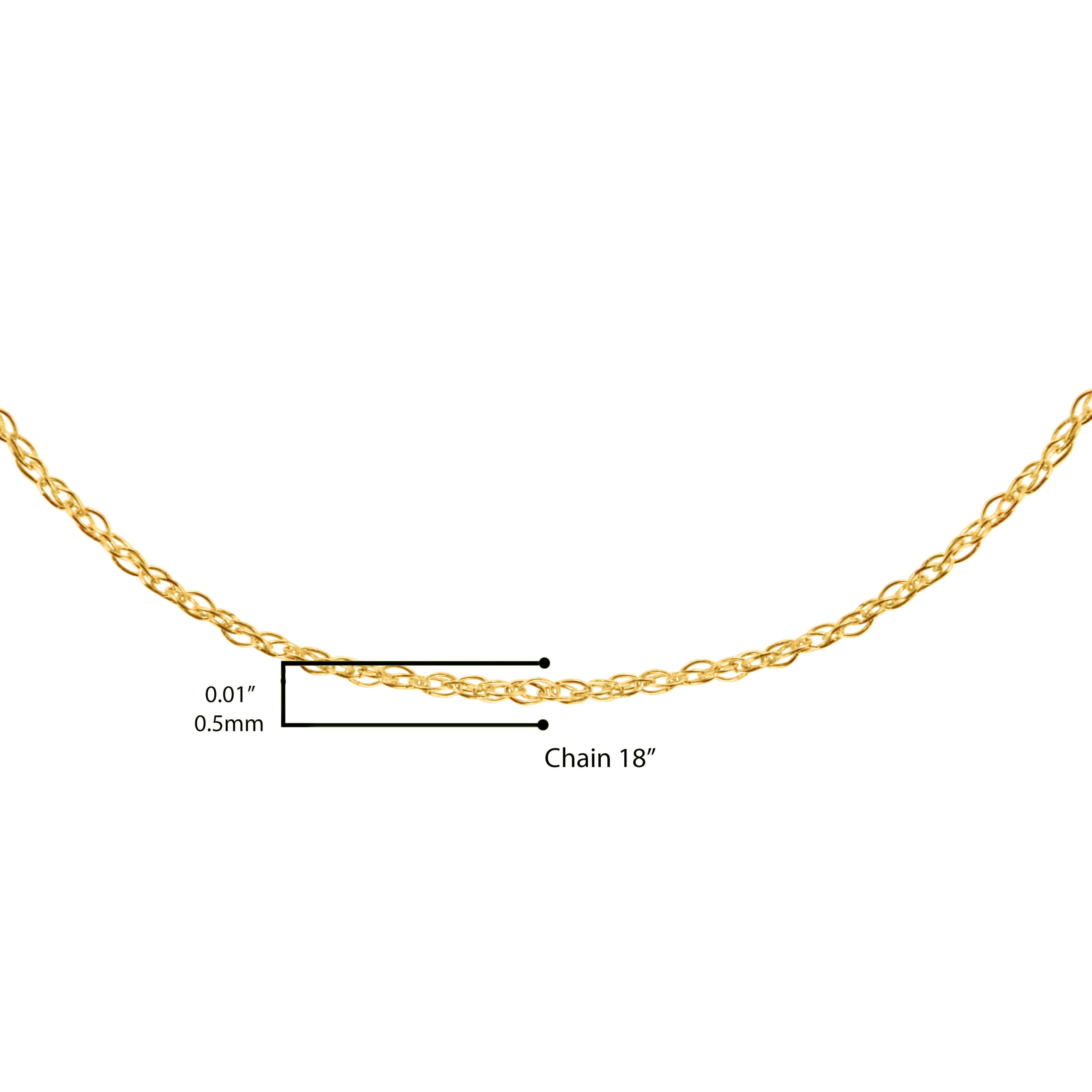 Solid 10K Yellow Gold 0.5mm Slim and Dainty Unisex 18" Rope Chain Necklace by Bids.com