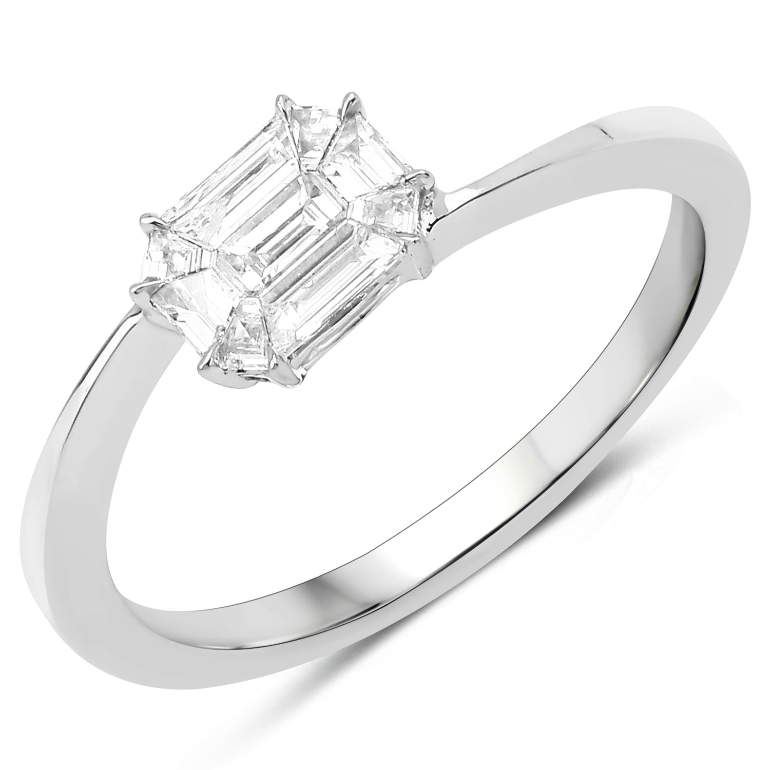 0.33 Carat Genuine White Diamond 18K White Gold Ring (F-G Color, VVS-VS Clarity) by Bids.com