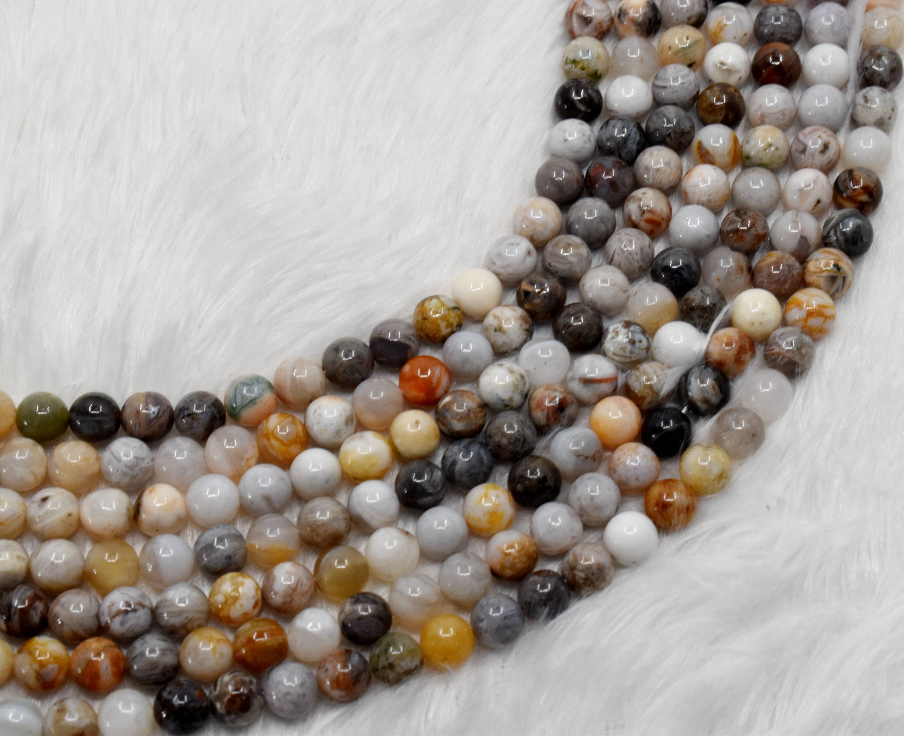 Bamboo Leaf Beads, Natural Crystal Round Beads 8mm DestGlow