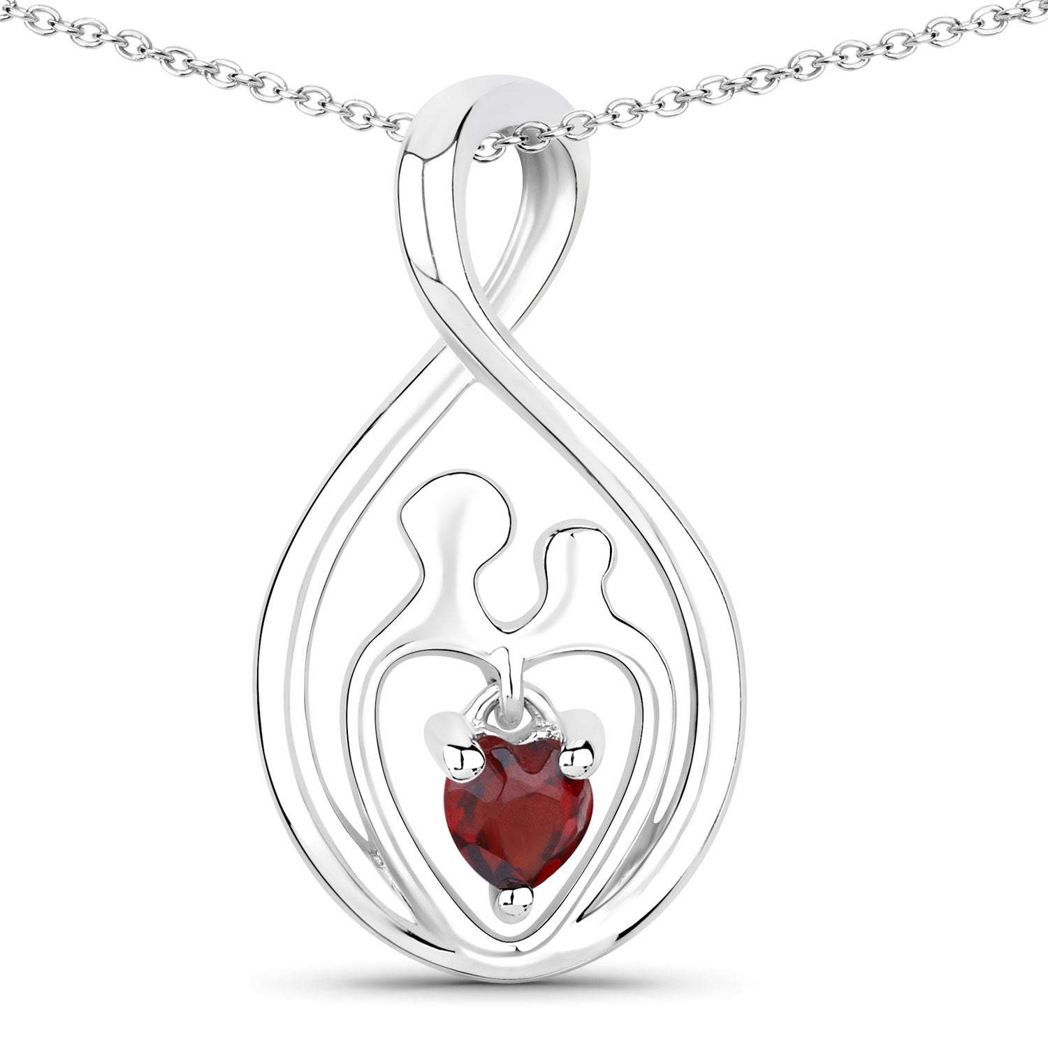 0.14 Carat Genuine Garnet .925 Sterling Silver Pendant by Bids.com