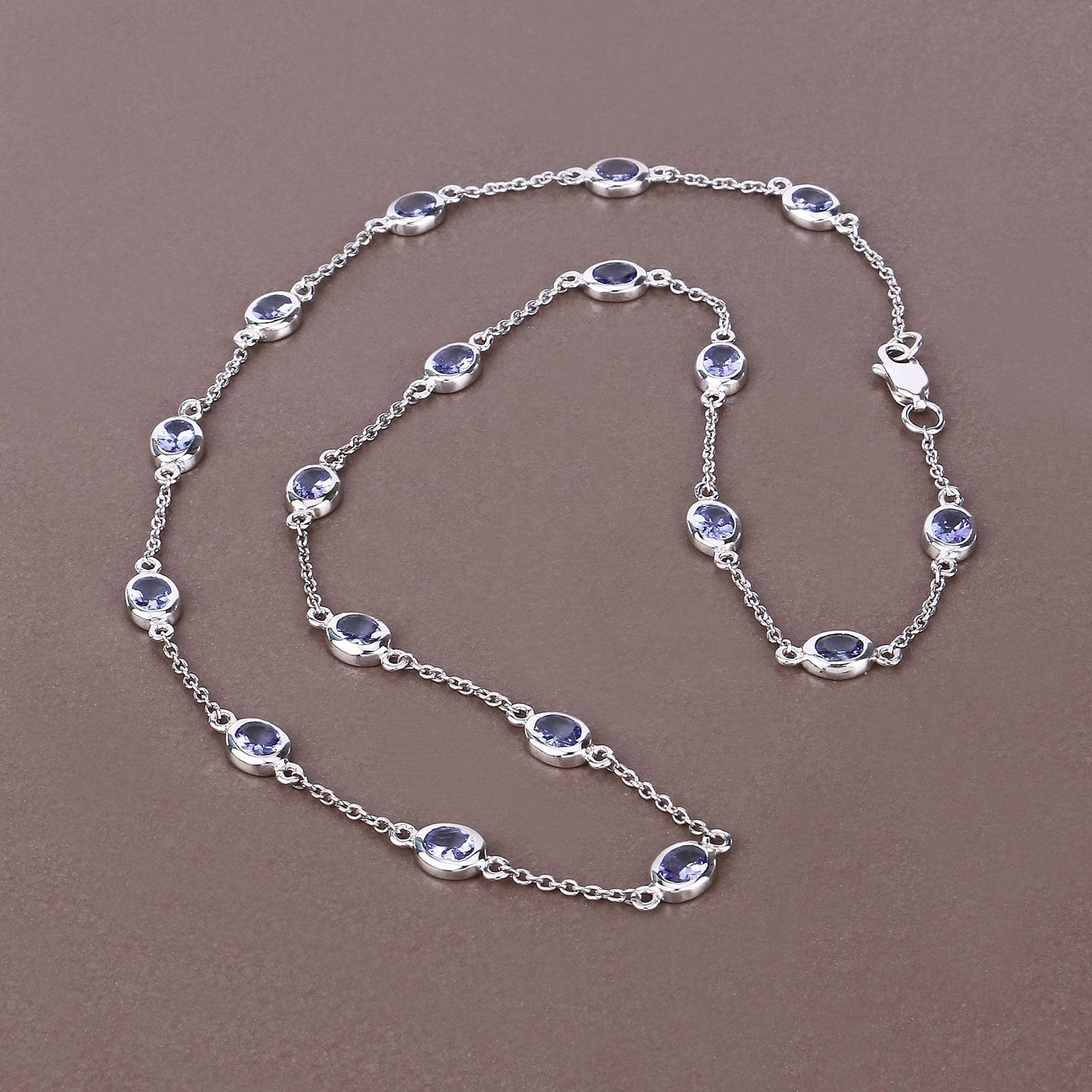 5.94 Carat Genuine Tanzanite .925 Sterling Silver Necklace DestGlow