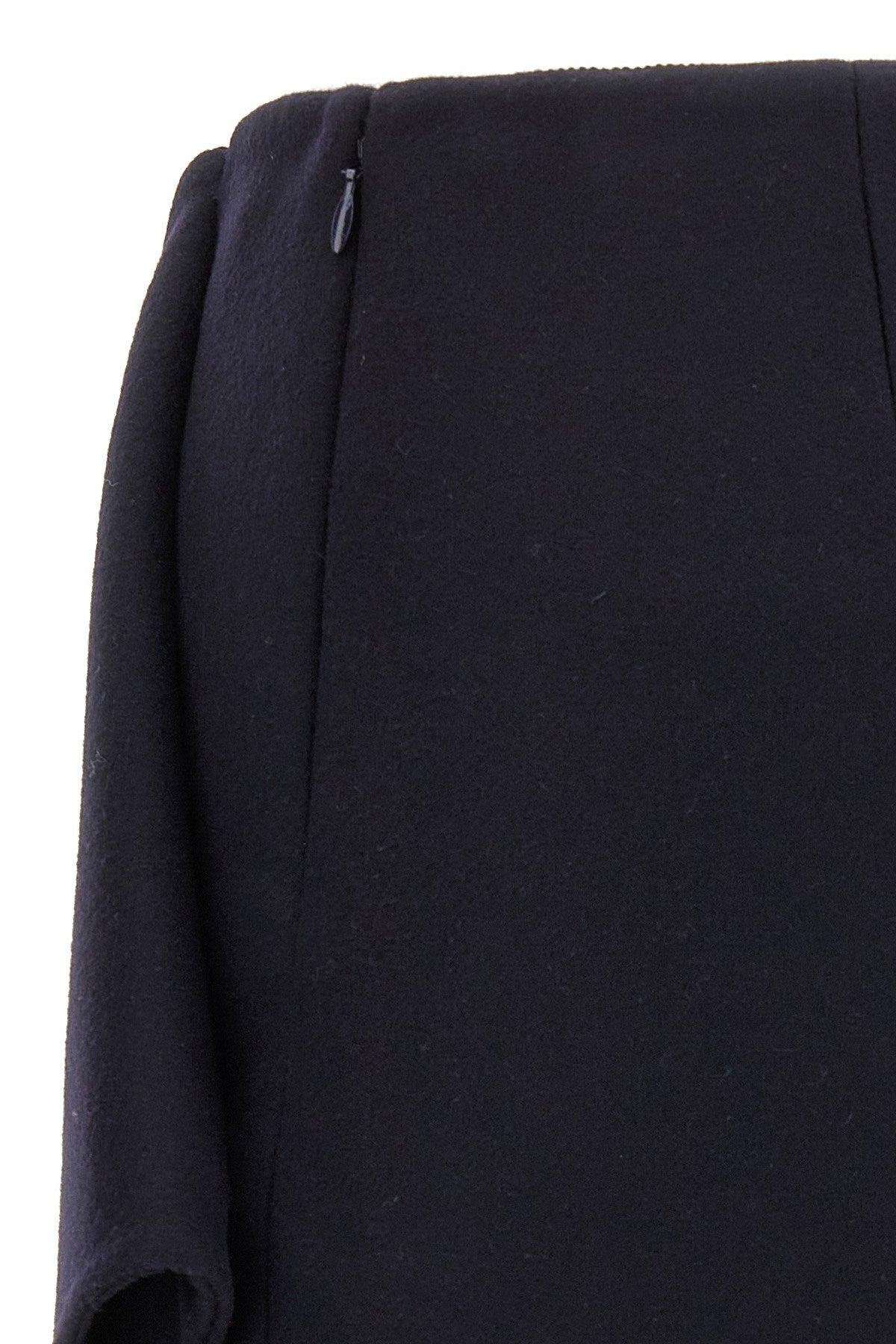 Prada Women Midnight Blue Wool Blend Mini Skirt by Luosophy