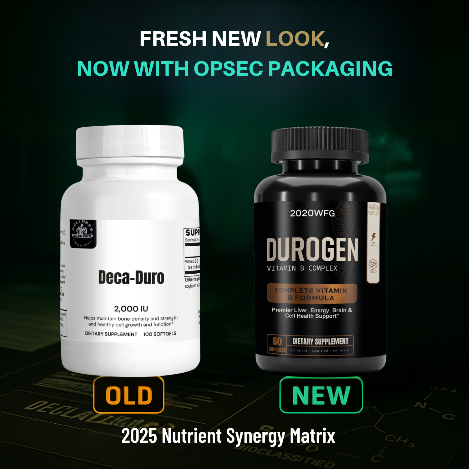DUROGEN: Cellular Performance Complex | 60 Capsules – Activated B-Vitamins, CoQ10 & Mitochondrial Support for Recovery & Vitality by 2020WFG