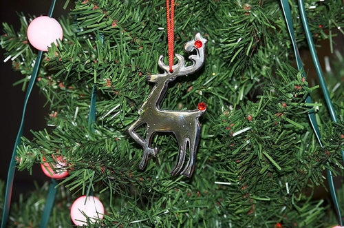 Jingle Bell Christmas Tree Ornaments - Set of 8 Handcrafted Metal Decorations