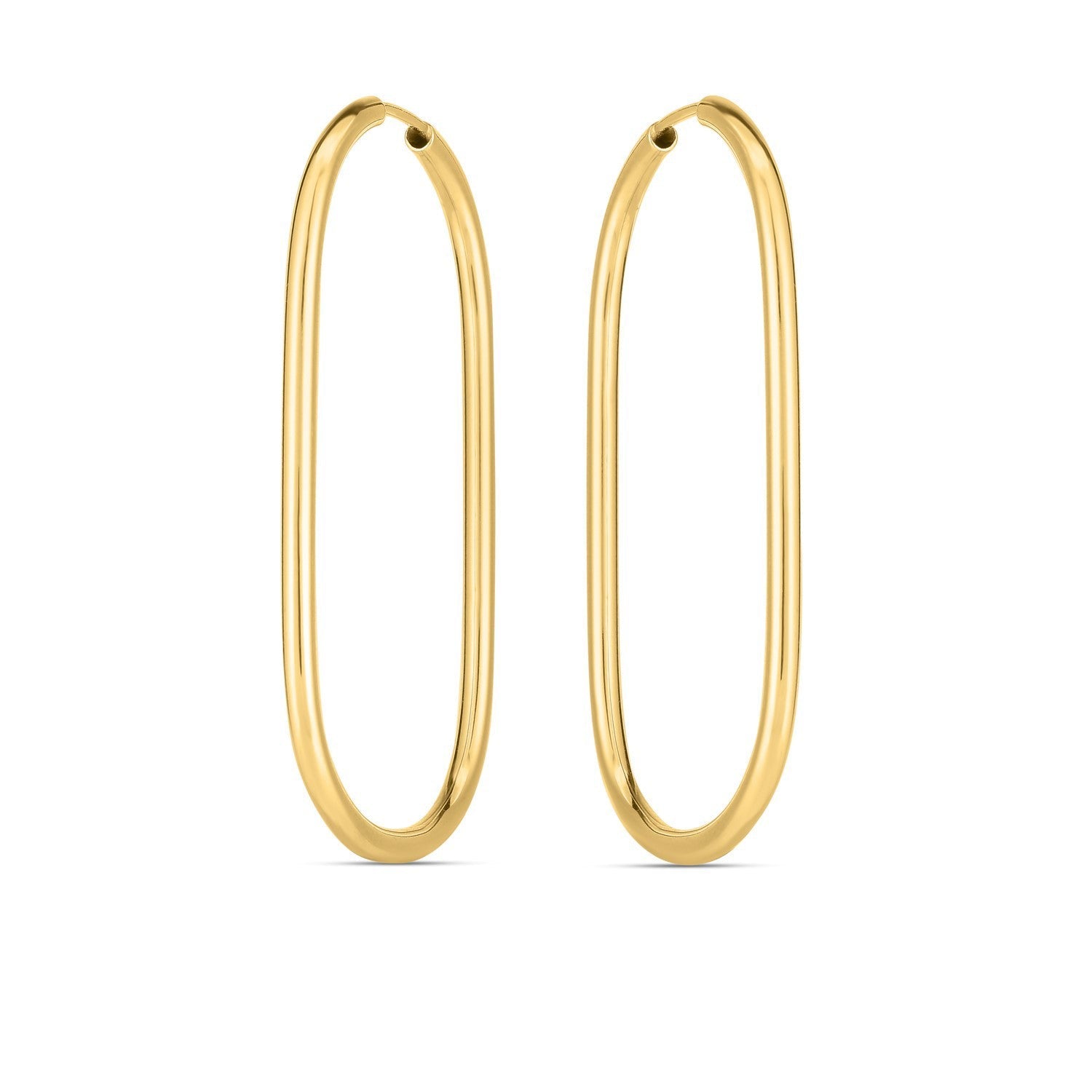 14k Yellow Gold Endless Large Paperclip Hoop Earrings by Bids.com