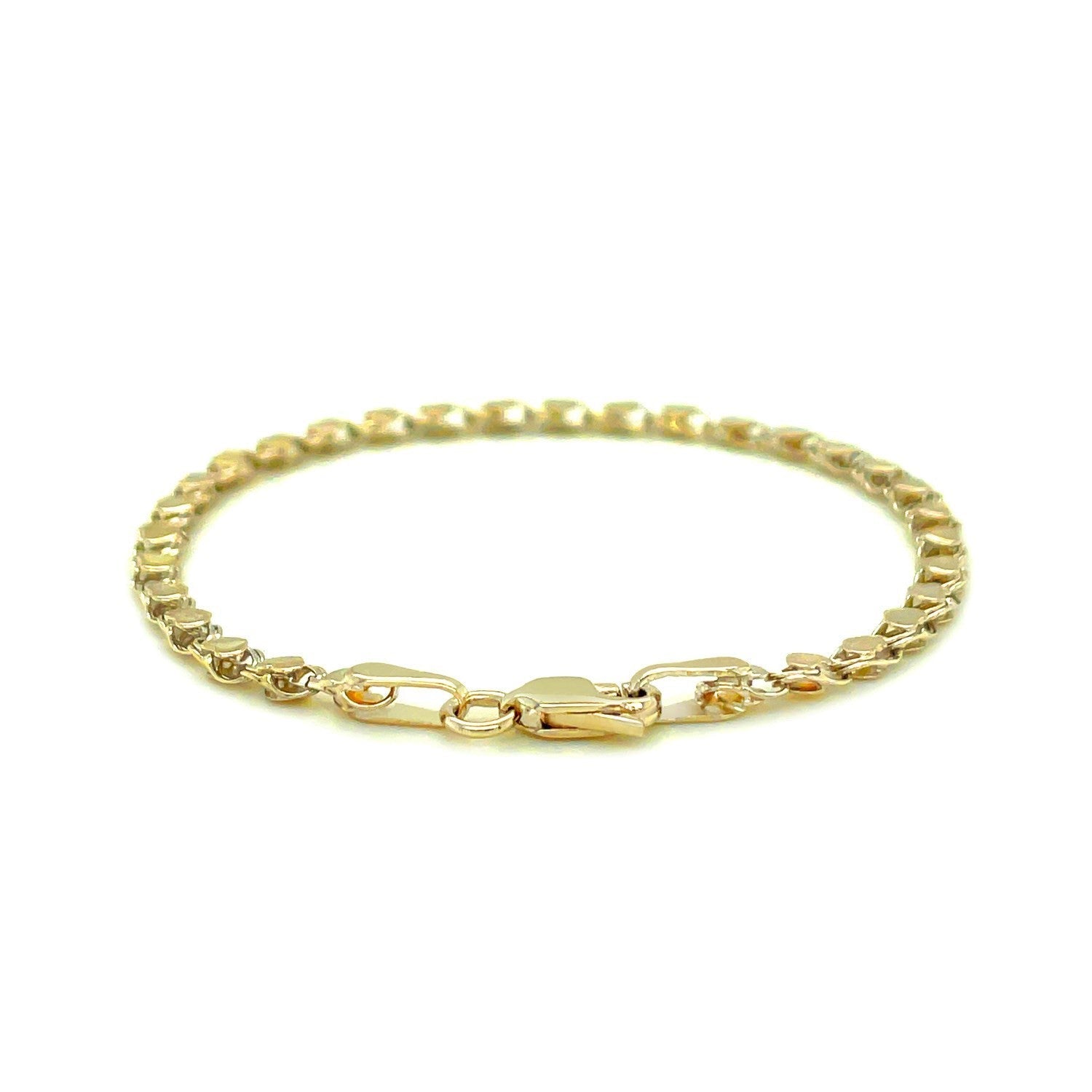 2.9mm 14k Yellow Gold Heart Anklet by Bids.com