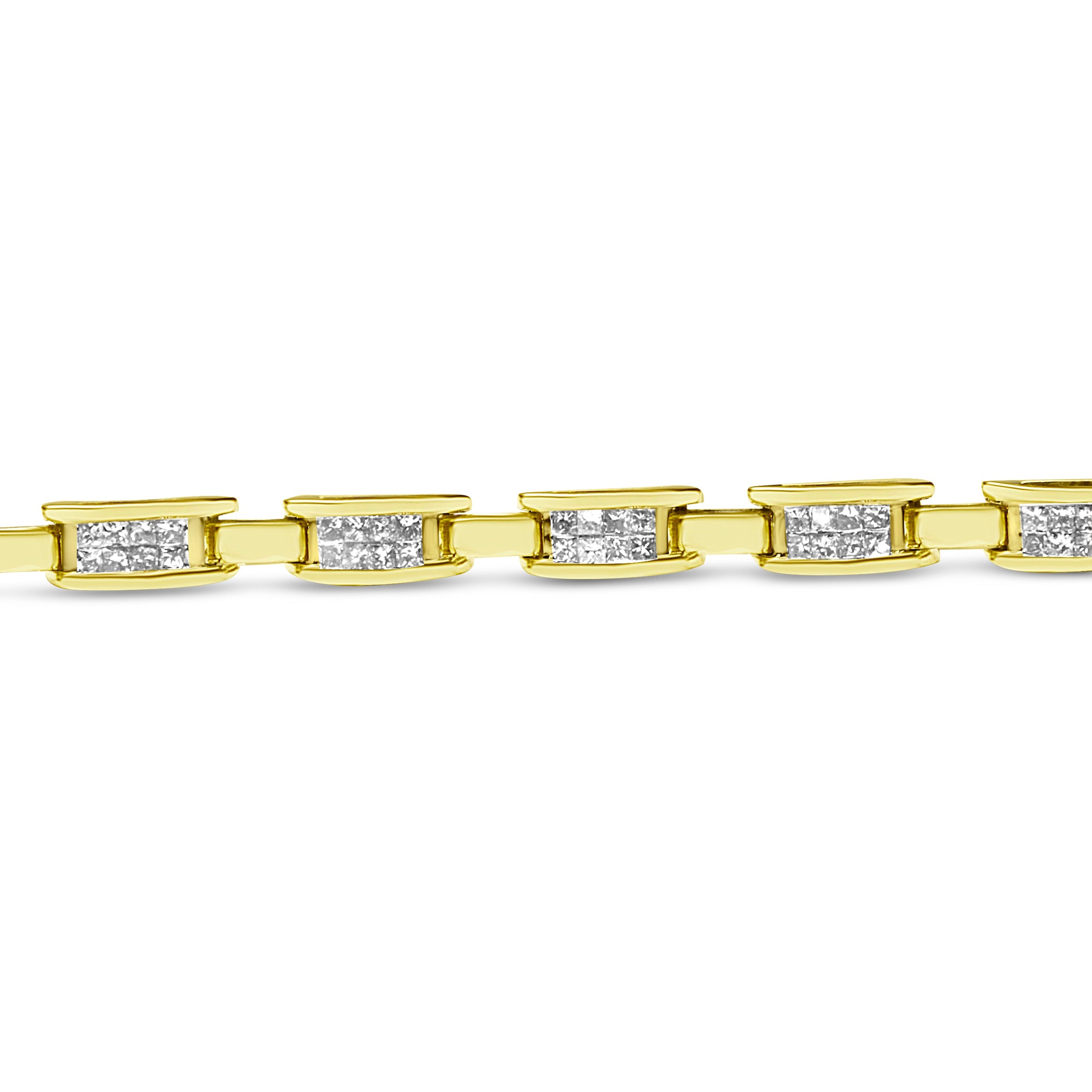 14K Yellow Gold Princess-Cut Diamond Links of Love Bracelet (2.00 cttw, H-I Color, SI2-I1 Clarity) by Bids.com