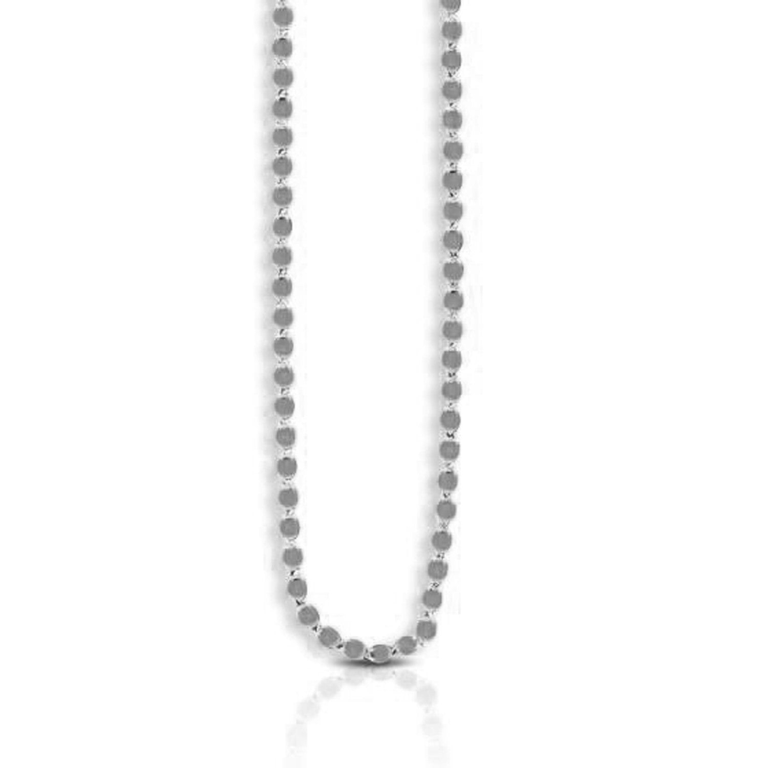 14k White Gold Oval Mirror Chain (2.20 mm) DestGlow