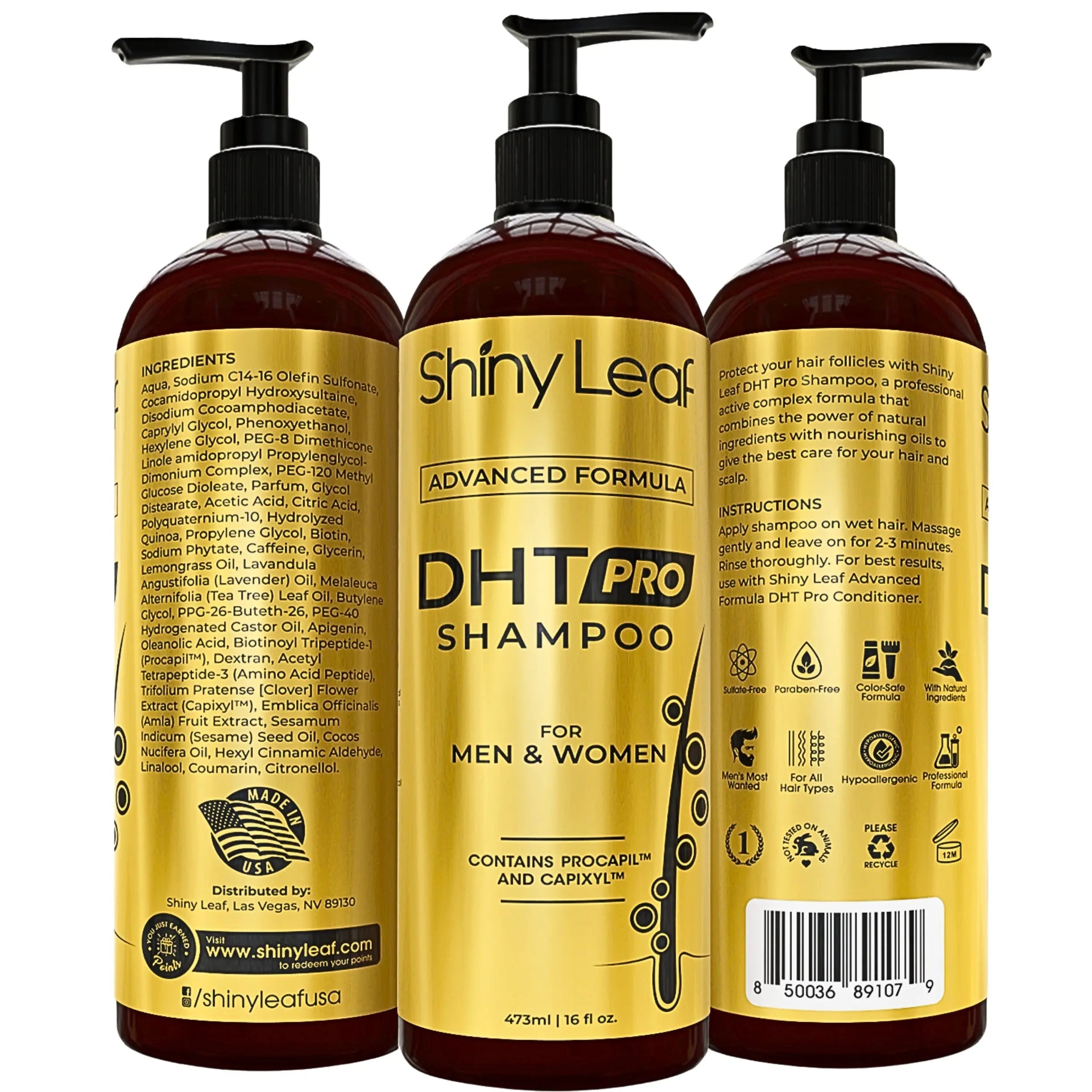DHT Pro Shampoo with Procapil & Capixyl — 16 oz by Shiny Leaf