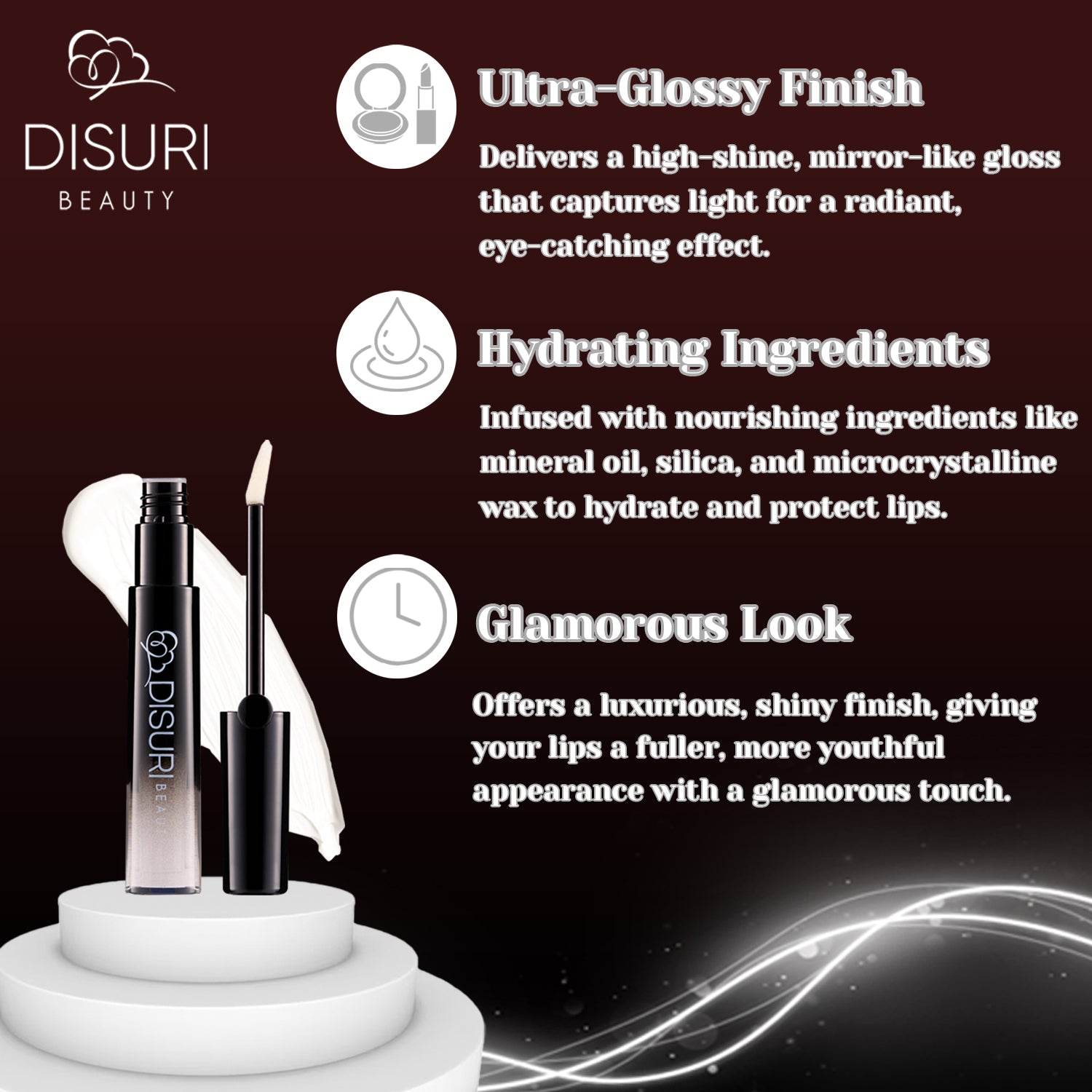 DISURI Beauty Glossy Blast Lip Gloss - Glossy Pop (M13)