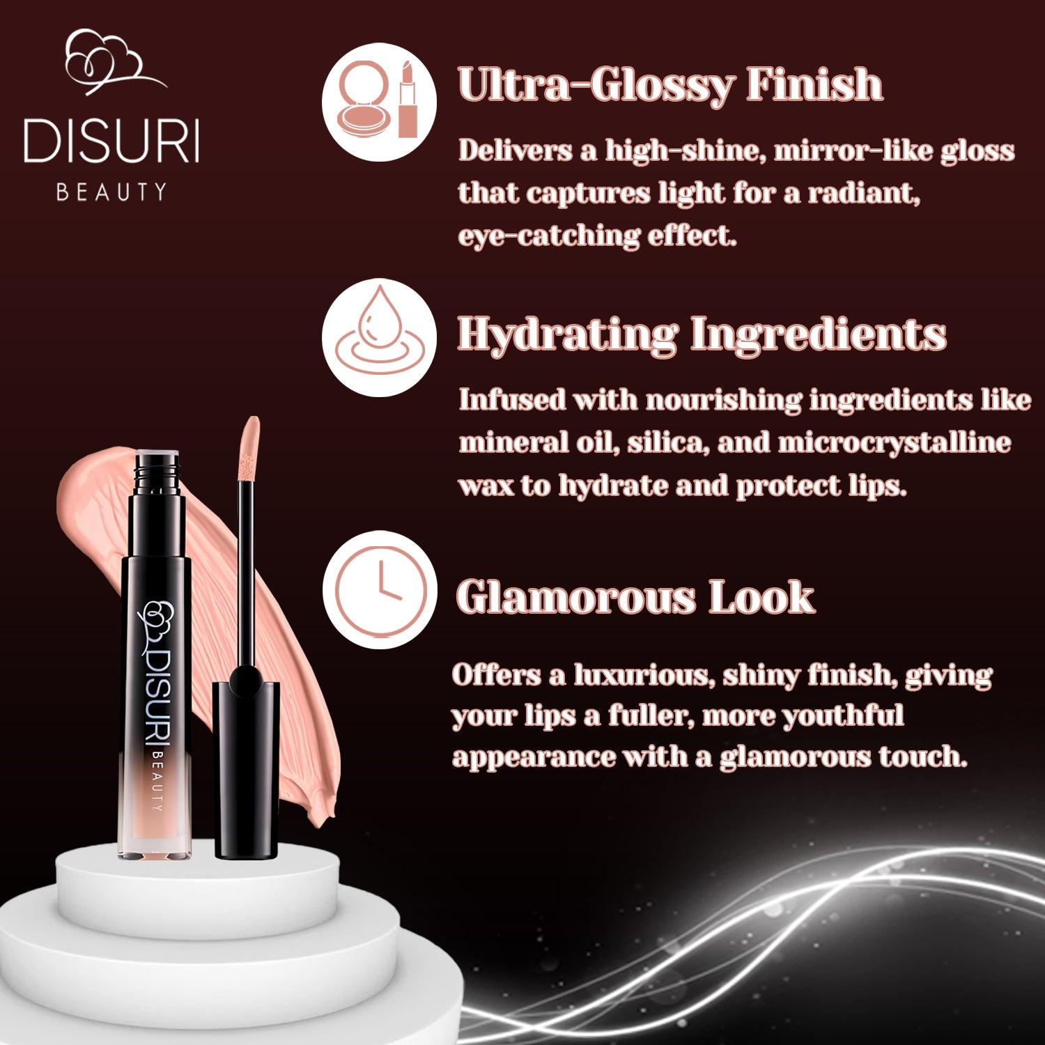 DISURI Beauty Glossy Blast Lip Gloss - Lola (M8)