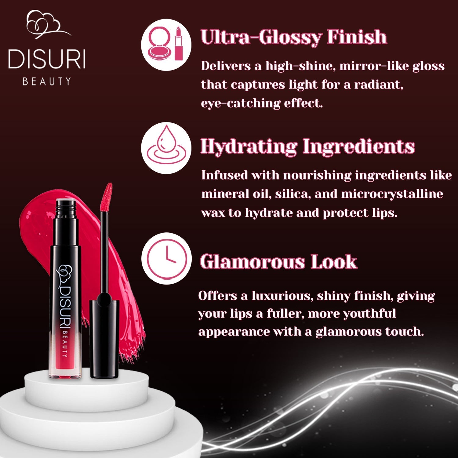DISURI Beauty Glossy Blast Lip Gloss - Una Noche en Medellín (M38)
