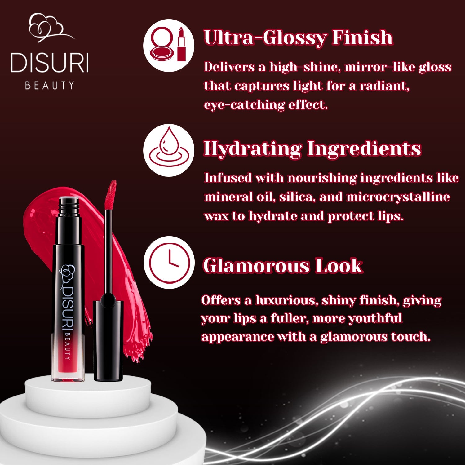DISURI Beauty Glossy Blast Lip Gloss - Miami Splash