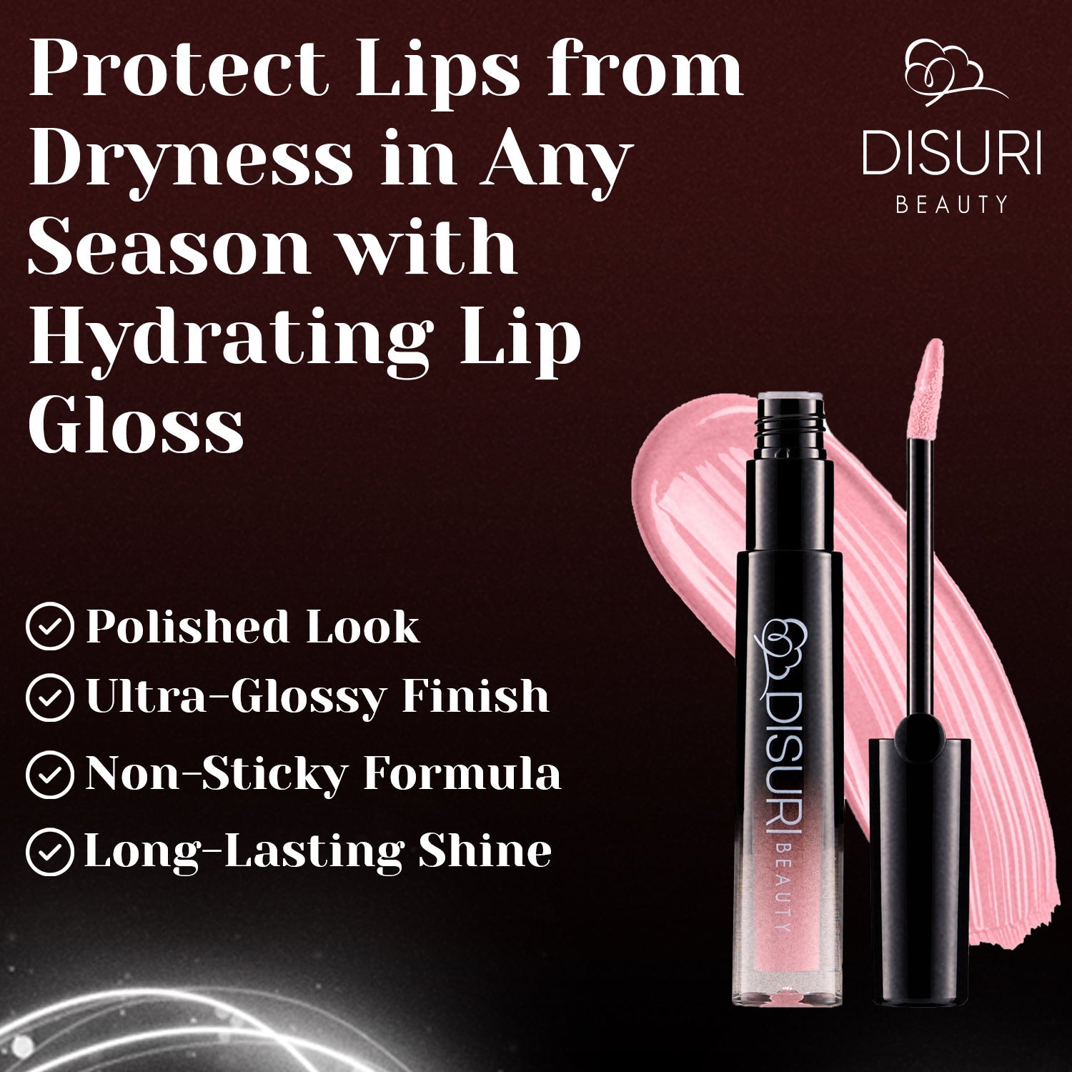 DISURI Beauty Glossy Blast Lip Gloss - Baby Pink (M70)