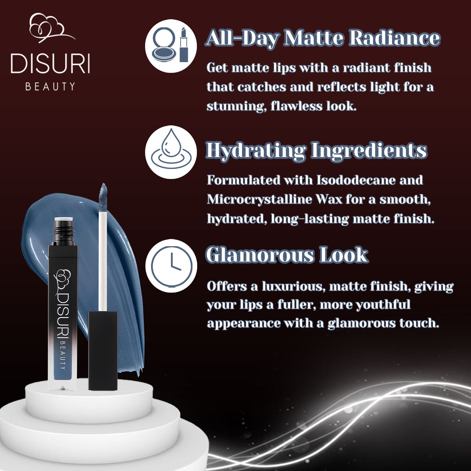 DISURI Beauty Liquid Lipstick - Blue Ambition (31)