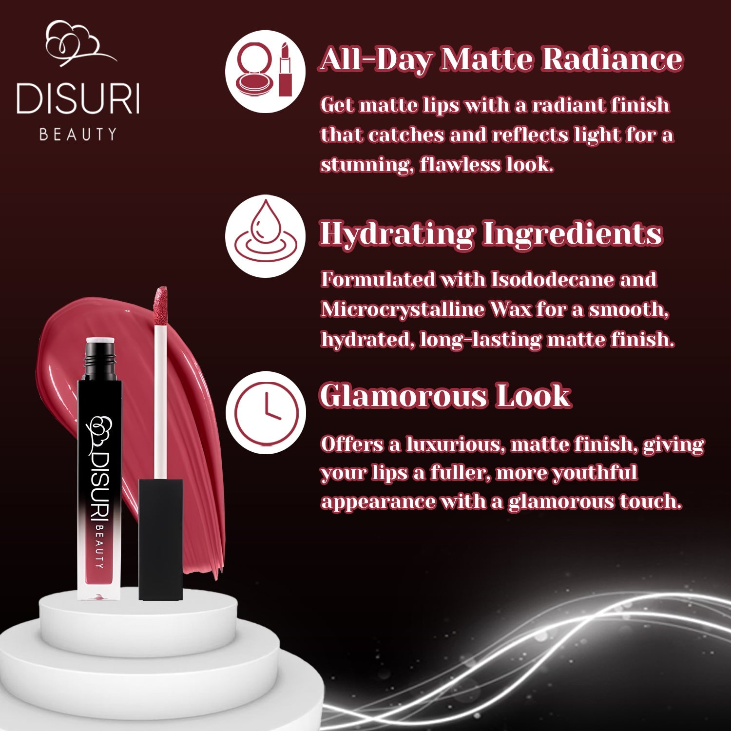 DISURI Beauty Liquid Lipstick - Miami Nights (55)