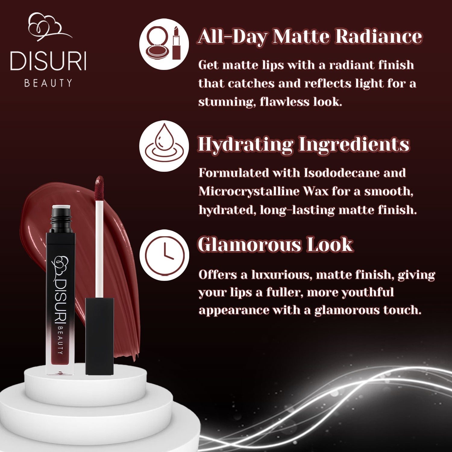 DISURI Beauty Liquid Lipstick - Red Wine (53)