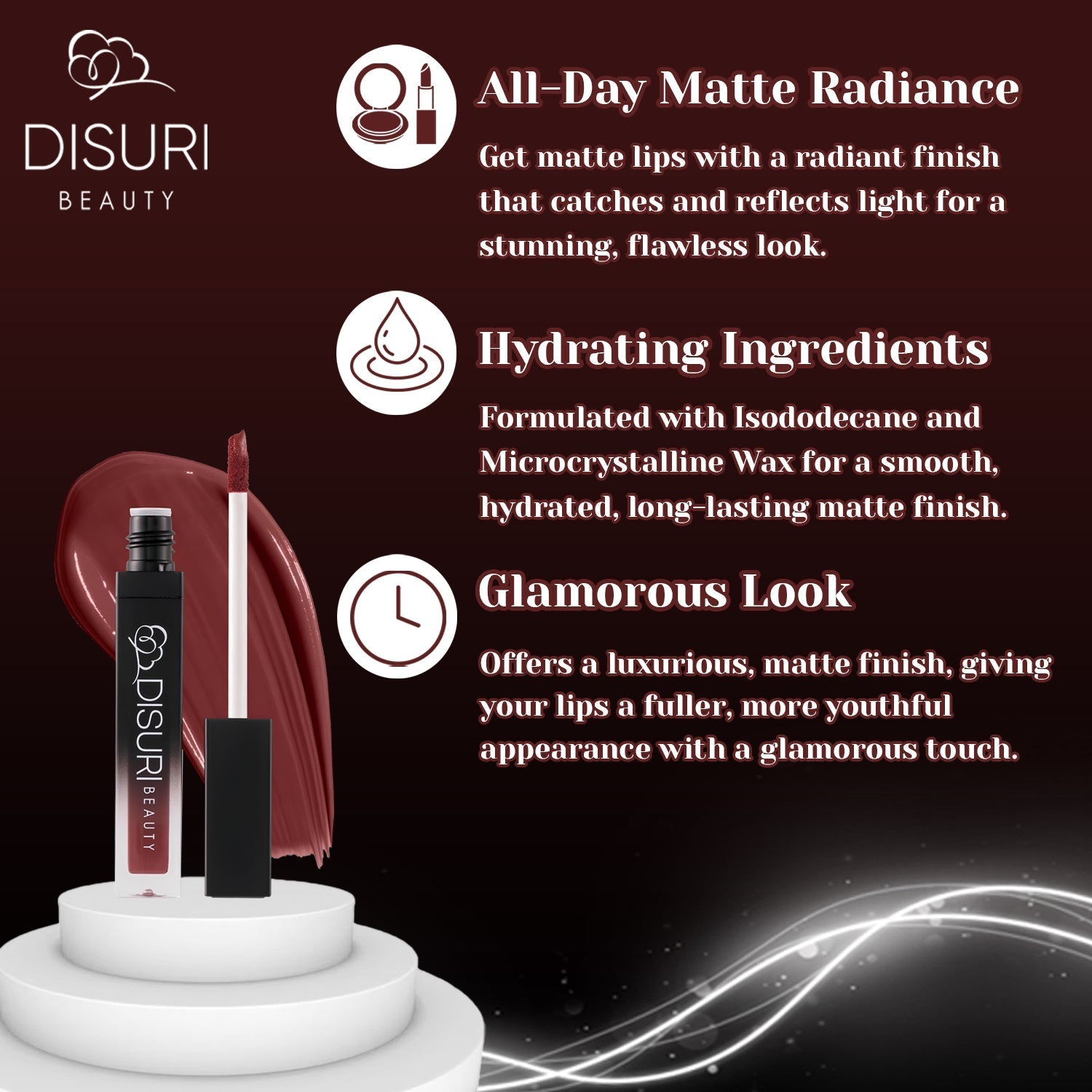 DISURI Beauty Liquid Lipstick - Berry Temptation (11)