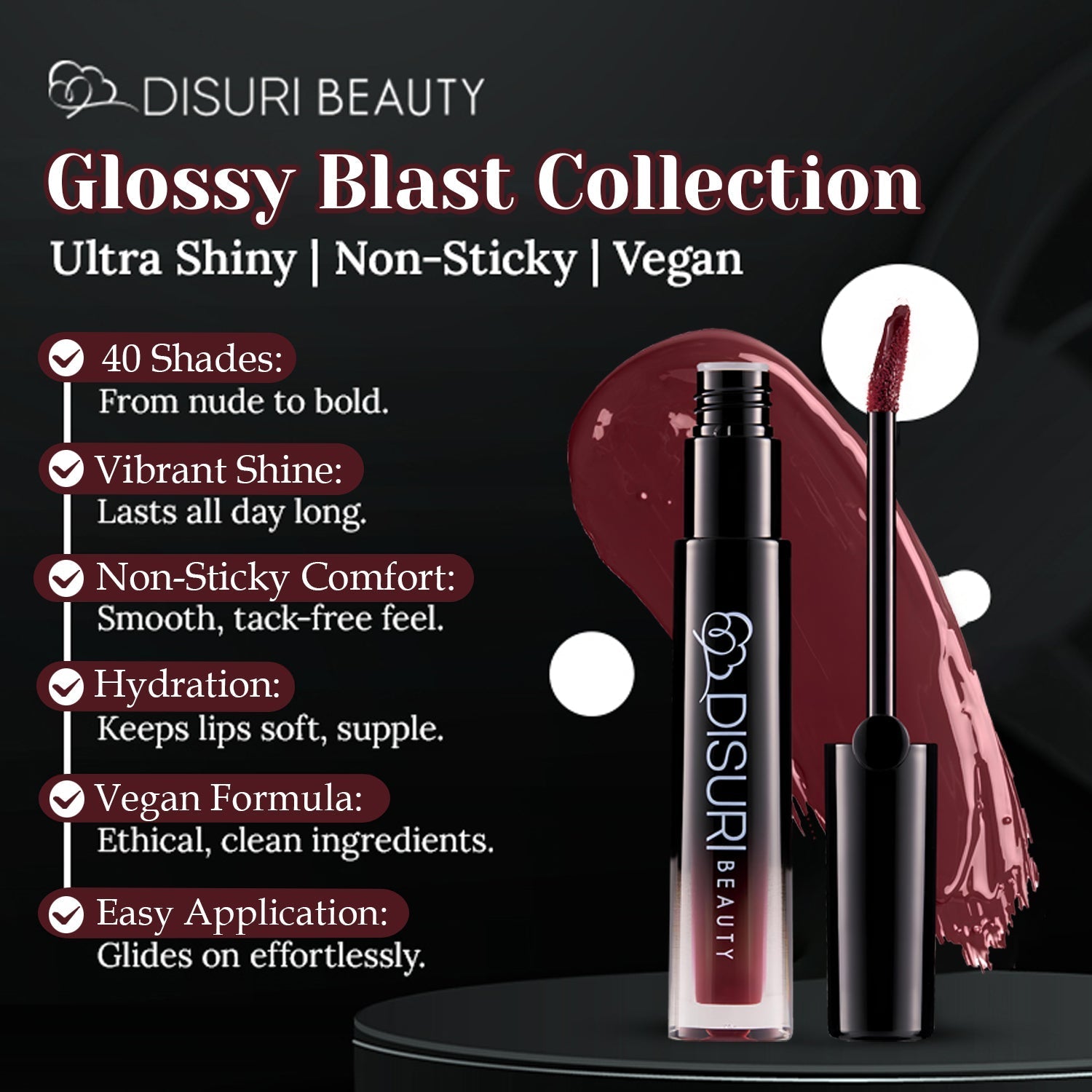 DISURI Beauty Glossy Blast Lip Gloss - La Brechadora (M62)