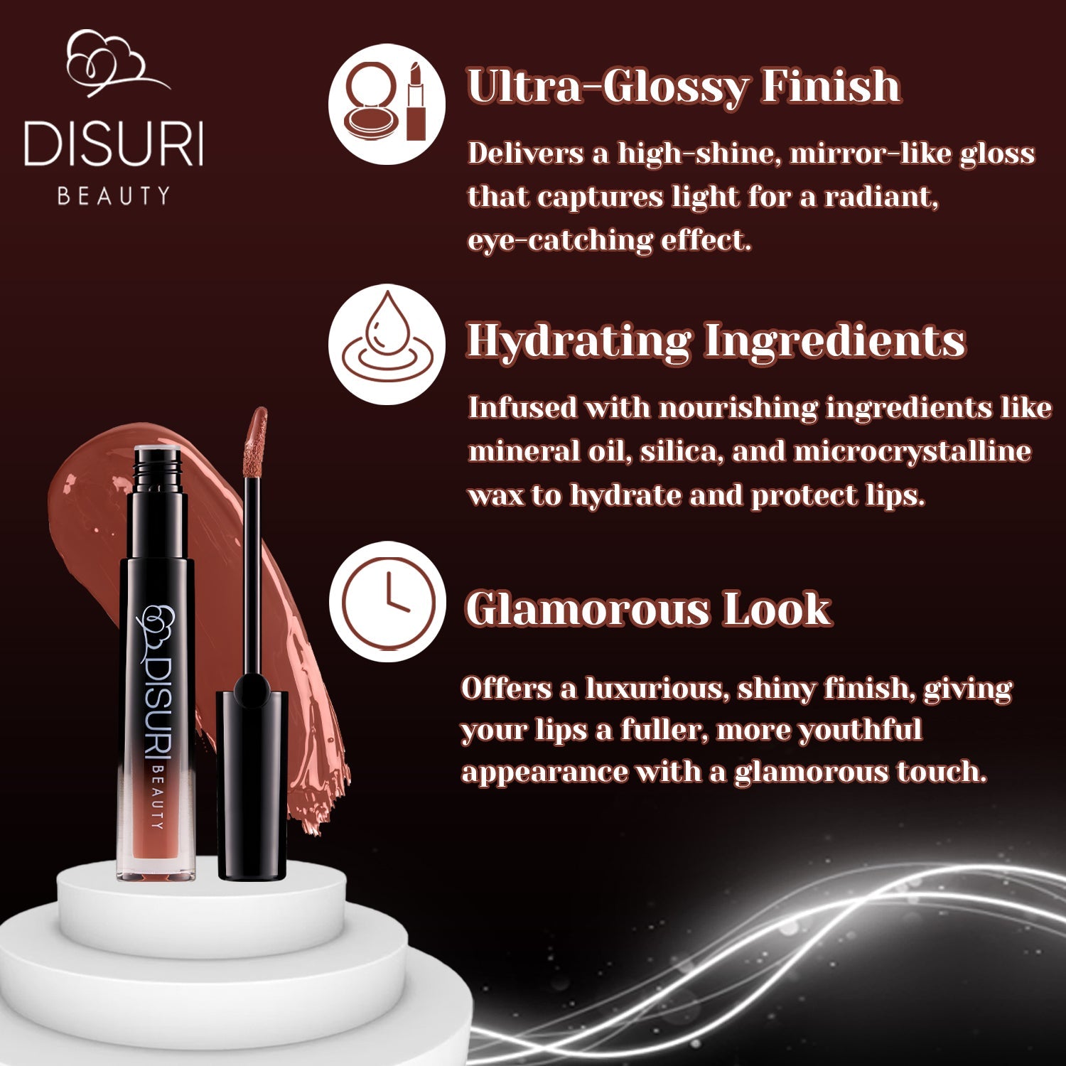 DISURI Beauty Glossy Blast Lip Gloss - Mocha (M35)