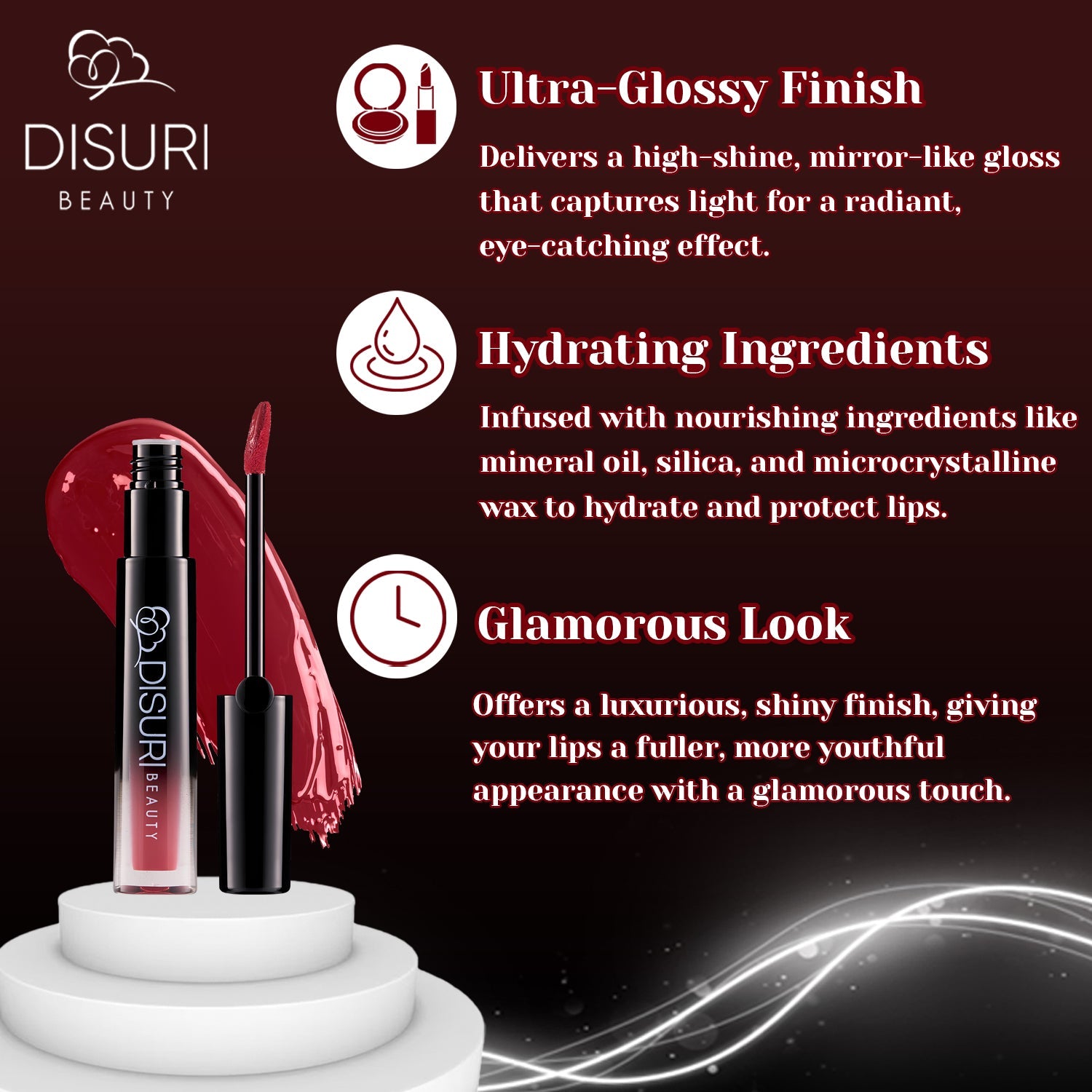 DISURI Beauty Glossy Blast Lip Gloss - No Games Please (M64)