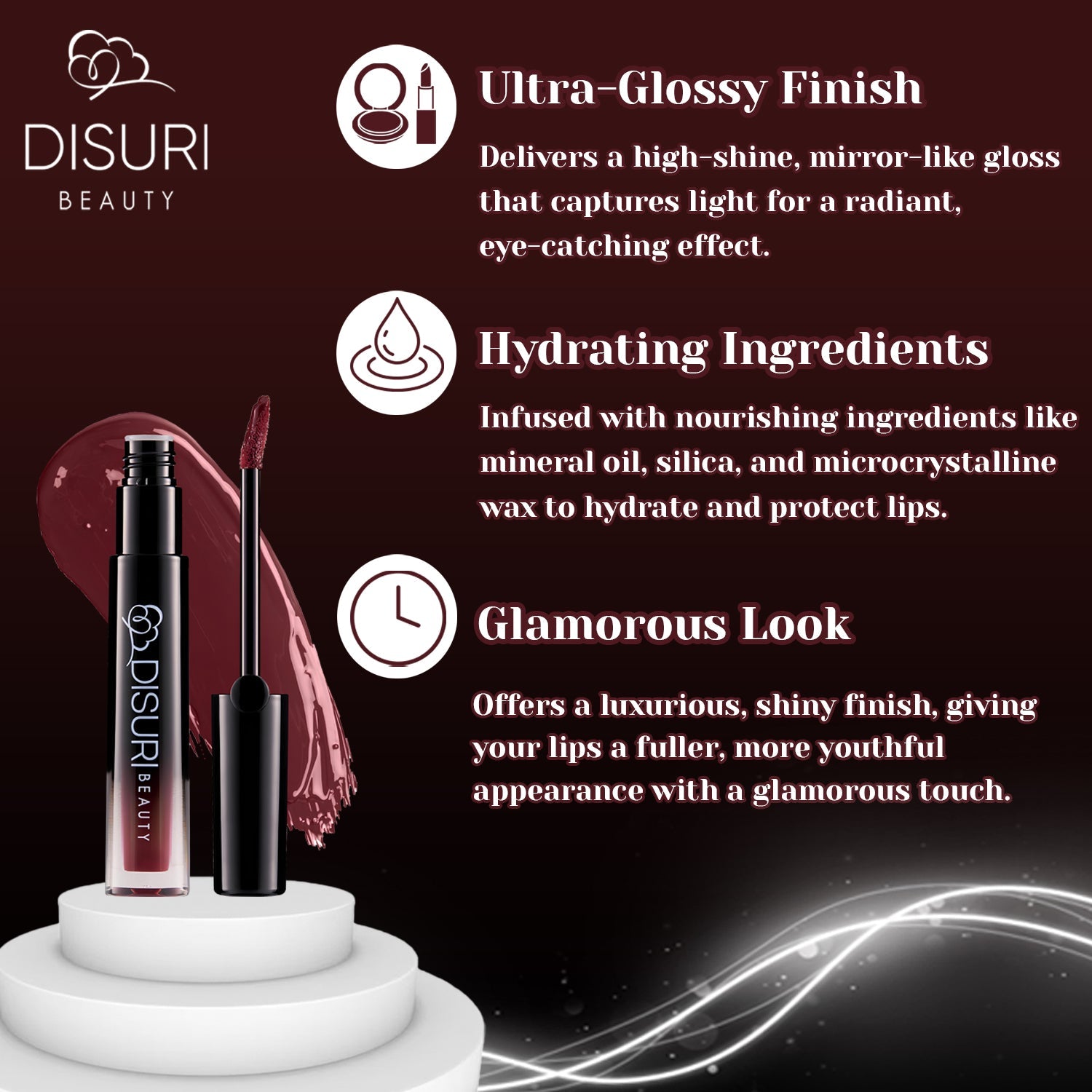 DISURI Beauty Glossy Blast Lip Gloss - La Brechadora (M62)