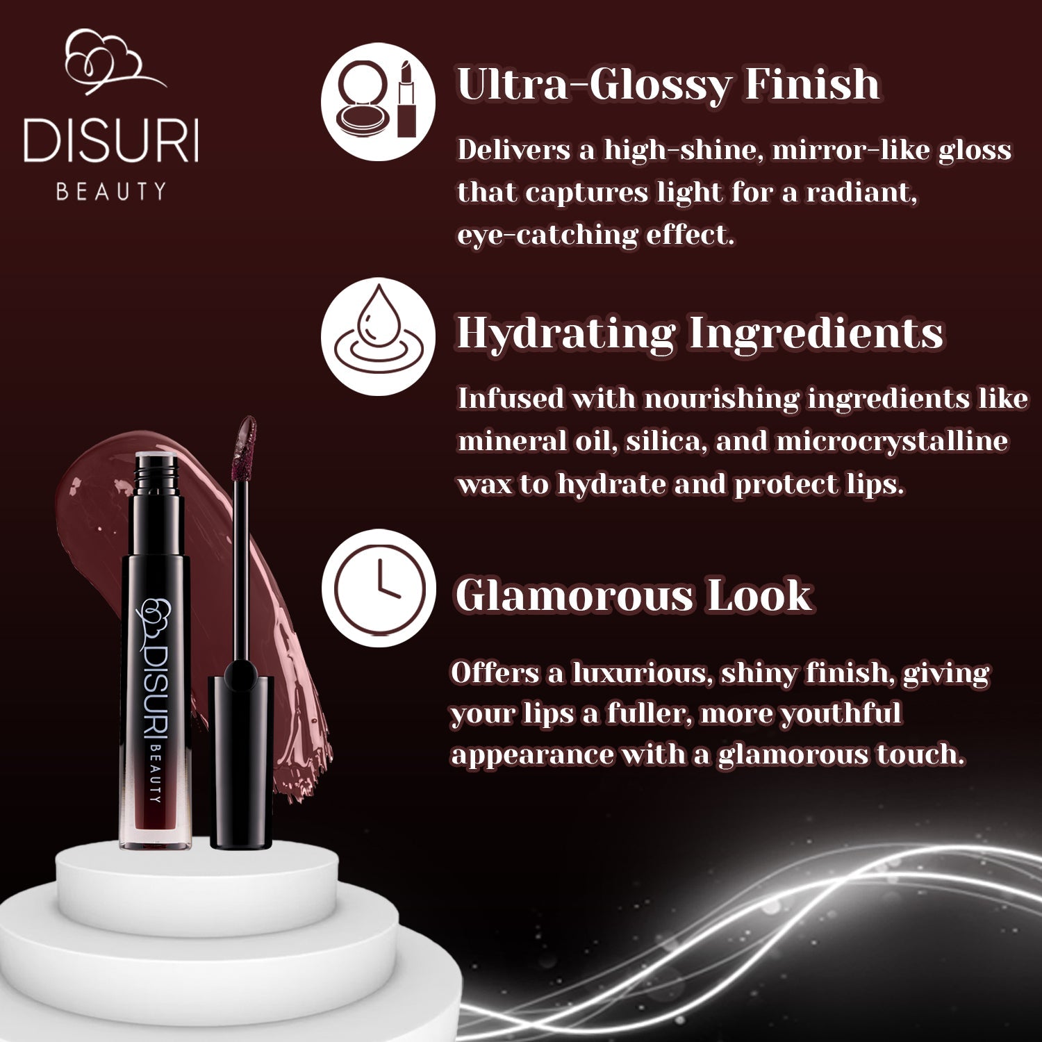 DISURI Beauty Glossy Blast Lip Gloss - Pie in The Sky (M12)