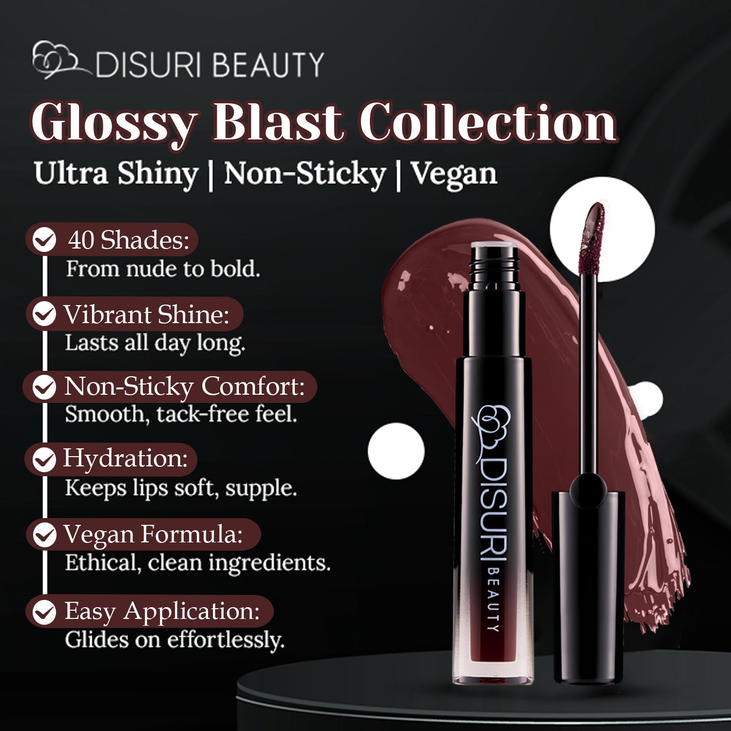 DISURI Beauty Glossy Blast Lip Gloss - Pie in The Sky (M12)
