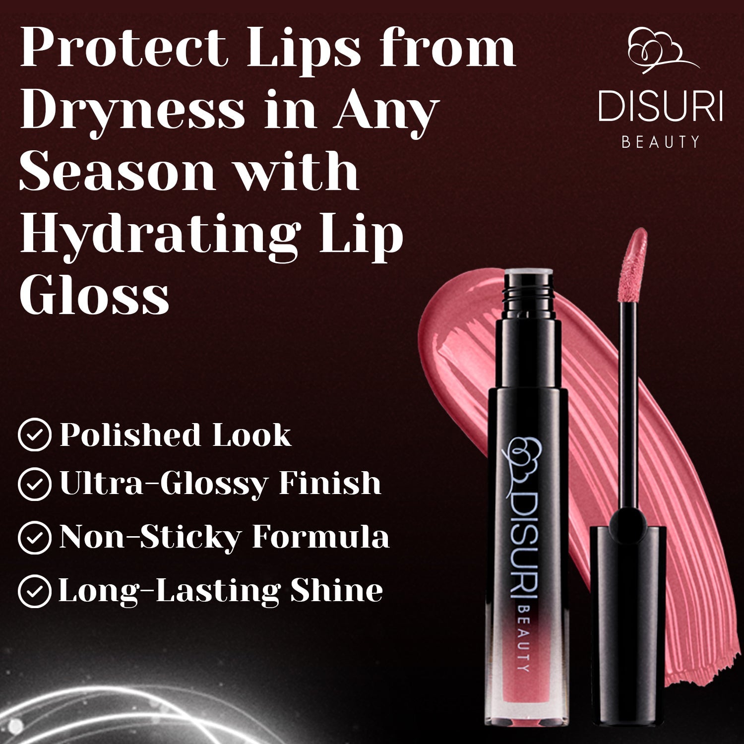 DISURI Beauty Glossy Blast Lip Gloss - Pink Berry Pie (M57)