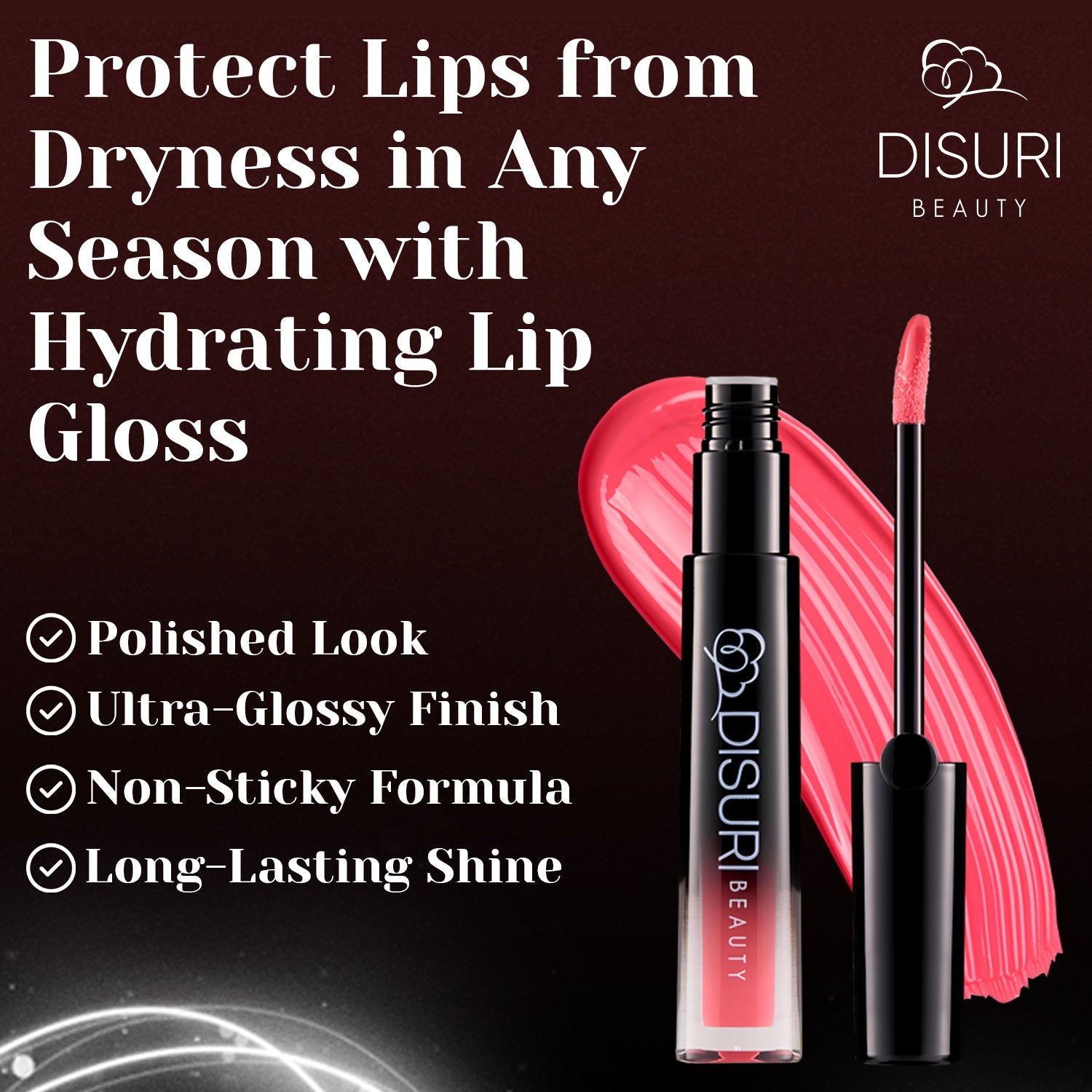 DISURI Beauty Glossy Blast Lip Gloss - Pink Cupcake (M9)