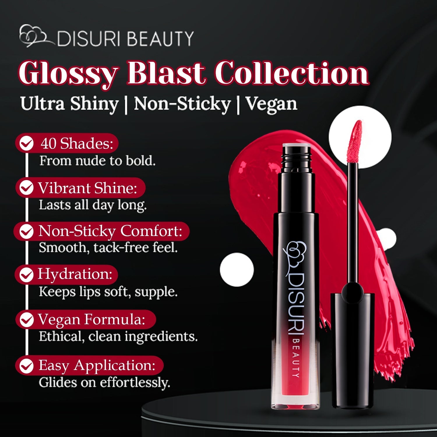 DISURI Beauty Glossy Blast Lip Gloss - Jigga (M37)