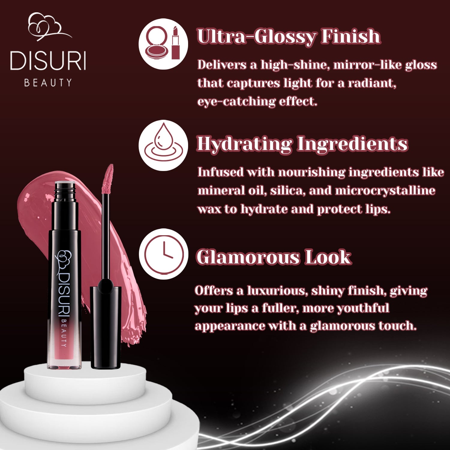 DISURI Beauty Glossy Blast Lip Gloss - Keep It Movin&