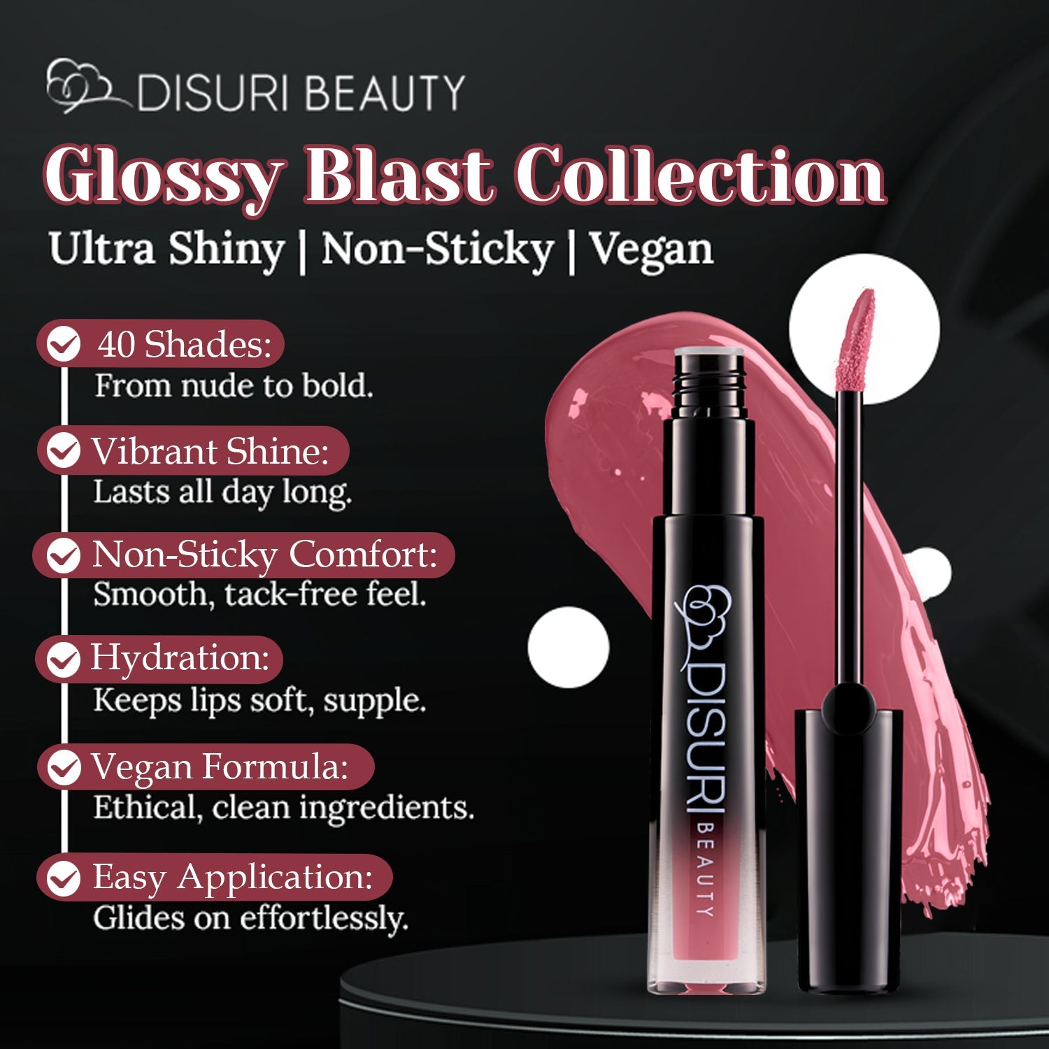 DISURI Beauty Glossy Blast Lip Gloss - Keep It Movin&