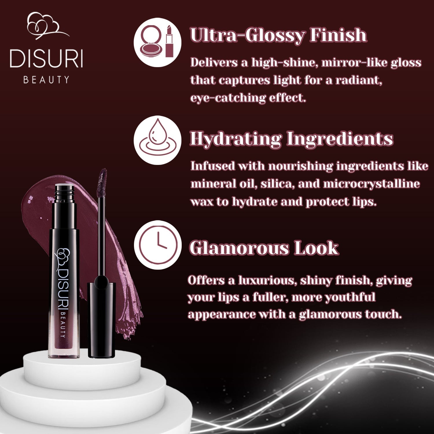DISURI Beauty Glossy Blast Lip Gloss - Harlem (M72)